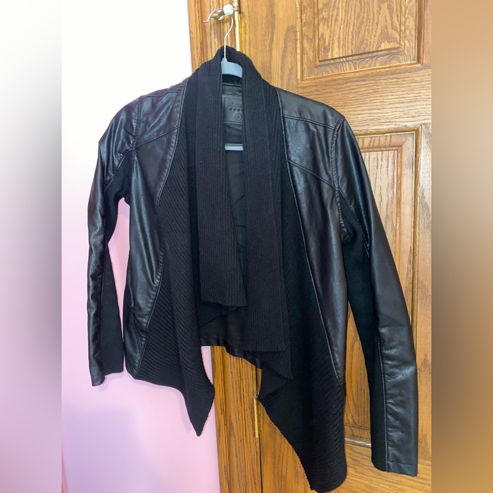 Blank NYC Leather Cardigan